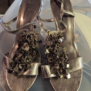 Metallic Embellished Sandals